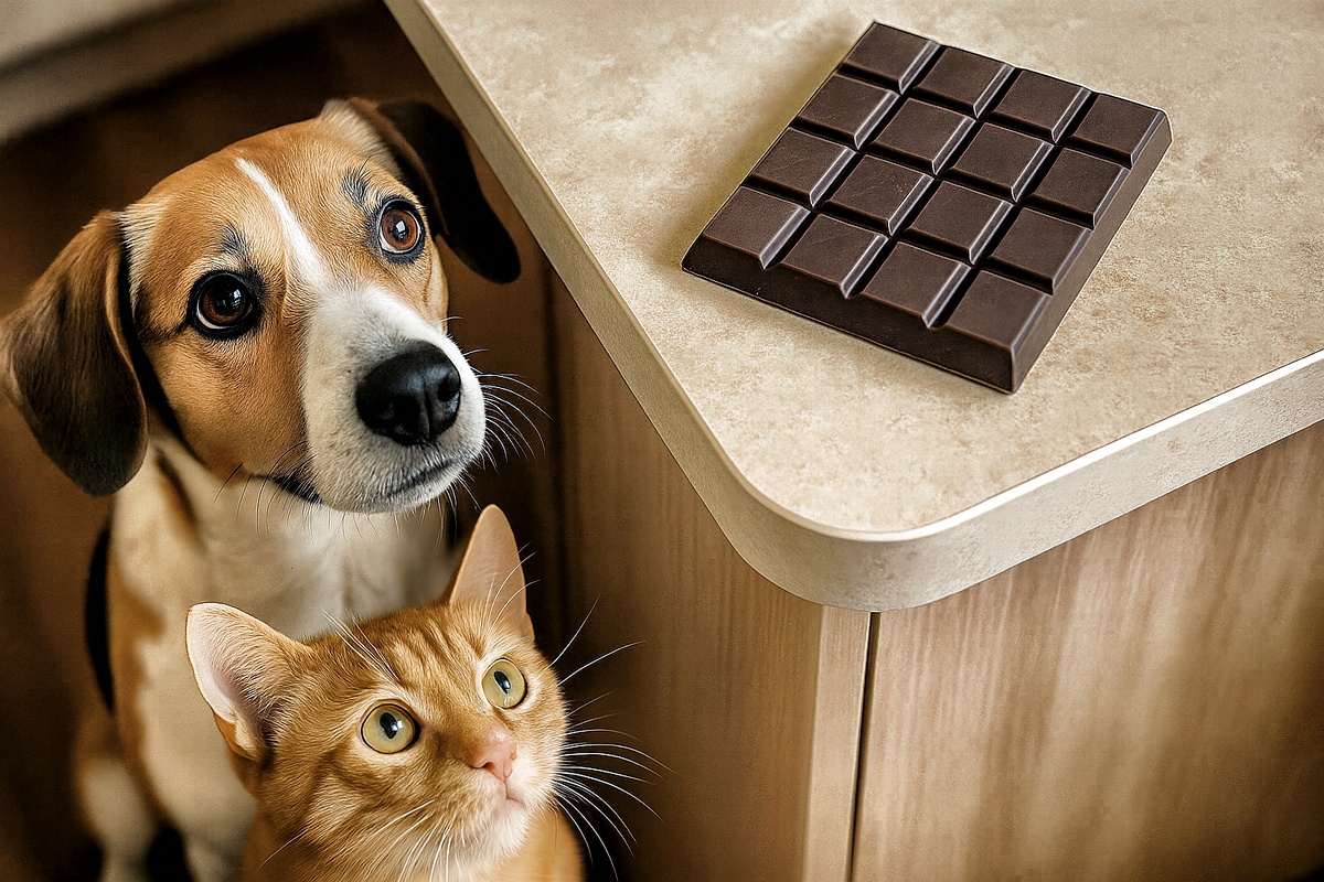 Dunkle Schokolade ist für viele Tiere giftig, insbesondere für Hunde und Katzen.